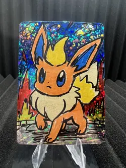 Flareon - Pack Hit Holo - First Print PokeDoodly Fan Art - Pokemon - Image 1