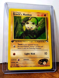 POKEMON BROCK'S MANKEY 67/132 1ST EDITION GYM HEROES LP - Image 4