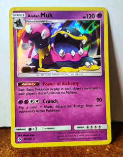 POKEMON ALOLAN MUK 58/149 HOLO RARE SUN AND MOON BASE NEAR MINT - Image 1