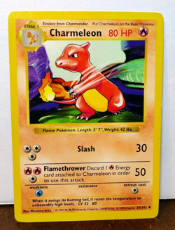 POKEMON CHARMELEON 24/102 SHADOWLESS BASE SET MP - Image 1