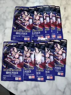 One Piece Tcg OP14 The Azure Sea's Seven Sleeved Booster Packs Lot Of 10 New - Image 1