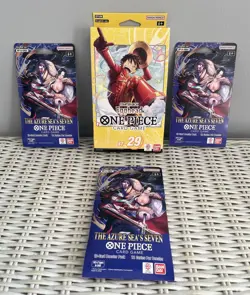 Bandai One Piece Lot of 4 as Pictured 1X Starter Deck 29 Egghead & 3X Boosters - Image 1