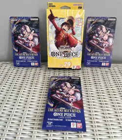 Bandai One Piece Lot of 4 as Pictured 1X Starter Deck 29 Egghead & 3X Boosters - Image 2