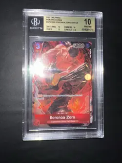 ONE PIECE BGS 10 RORONOA ZORO OP01-025 ROMANCE DAWN ENGLISH 2022! - Image 4