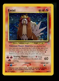 #4 Entei 6/64 Neo Revelation 2000 Holo Rare WOTC Pokemon Card TCG - Image 1
