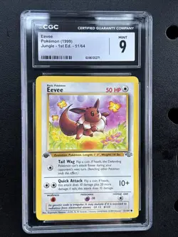 CGC 9 MINT Eevee 1999 Jungle 1st Edition 51/64 Pokemon Card - Image 1