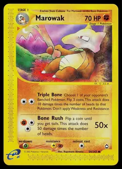 Pokemon Card - Marowak Aquapolis 54/147 Uncommon - Image 1