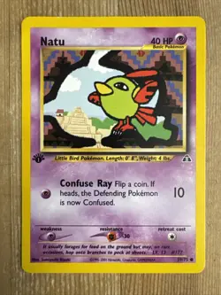 Natu - 59/75 - 1st Edition Neo Discovery Set - Pokemon Card - MP - Image 1