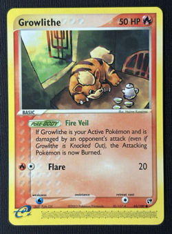 Pokemon Growlithe 65/100 EX Sandstorm TCG E Reader Card (LP) - Image 3