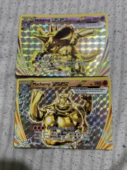 2016 Pokemon Machamp BREAK & Nidoking BREAK Full Art Holo Card - Image 1