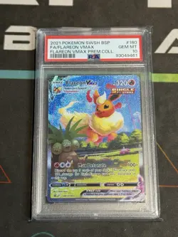 Pokemon TCG Flareon VMAX SWSH Black Star Promo Holo Card SWSH180 PSA 10. - Image 1