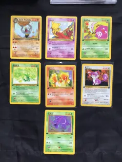 Pokemon Cards: 1st Edition Team Rocket 7 Card Non-Holo Lot - Image 1