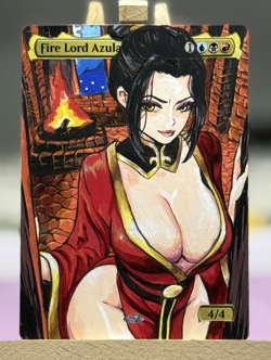 Hand Painted Altered full Art Mtg card Anime girl Fire Lord Azula - Image 1