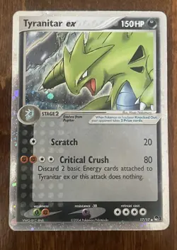 Pokemon TCG Tyranitar EX Pop Series 1 Holo Ultra Rare Card #17/17 Vintage - Image 1
