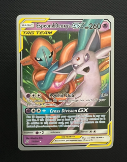 Espeon & Deoxys GX 72/236 Unified Minds 2019 WORLD CHAMPIONSHIP Pokemon Card TCG - Image 1