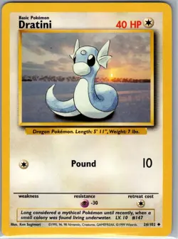 Dratini 26/102 Non Holo Base Set - Pokemon Card - NM - Image 1