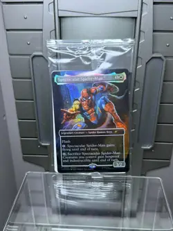 Magic The Gathering Marvel Legends Spectacular Spider-Man Battle Damaged Card - Image 1