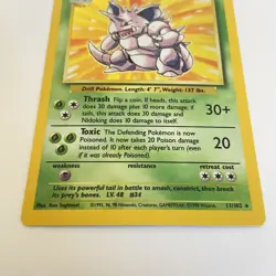 Nidoking Holo Pokemon Card 11/102 Base Set Vintage 1999 WOTC Rare 90 HP - Image 5