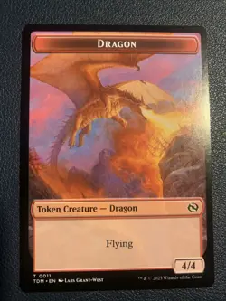 Warrior Token (0013) Dragon Token (0011) - Tarkir Dragonstorm MTG - Image 1
