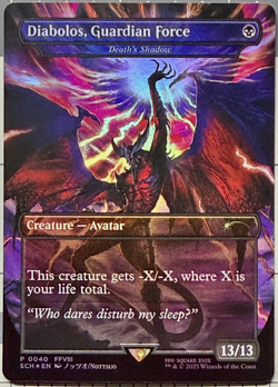 MTG Magic Final Fantasy Promo DIABOLO GUARDIAN FORCE Death's Shadow FOIL In Hand - Image 1