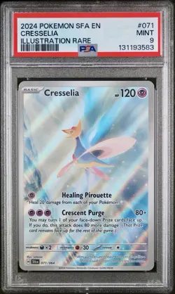 POKEMON PSA 9 CRESSELIA ILLUSTRATION RARE 071/064 SHROUDED FLABLE ENGLISH 2024! - Image 1