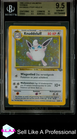 WIGGLYTUFF HOLO R 1999 POKEMON JUNGLE UNLIMITED GERMAN 16 BGS 9.5 - Image 1