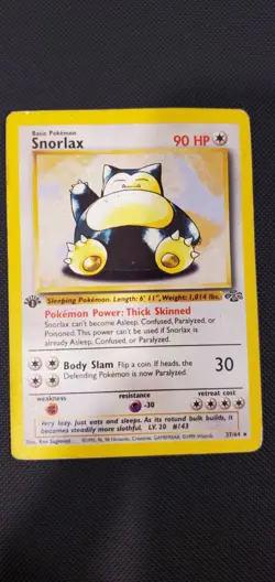 Snorlax 27/64 - 1st Edition Jungle Non Holo Pokemon TCG WOTC 27/64 - Image 1