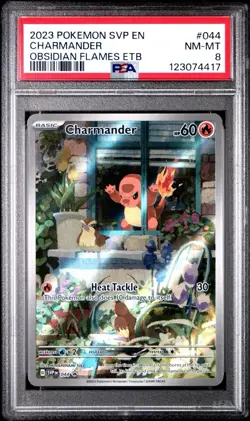 2023 POKEMON SVP EN-SV BLACK STAR PROMO #044 CHARMANDER PSA 8 - Image 1