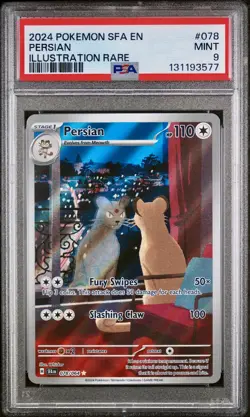 POKEMON PSA 9 PERSIAN ILLUSTRATION RARE 078/064 SHROUDED FLABLE ENGLISH 2024! - Image 1