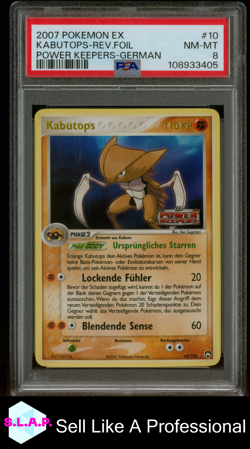 KABUTOPS-REV.FOIL POWER KEEPERS-GERMAN POKEMON EX POWER KEEPERS 2007 10 PSA 8 - Image 1