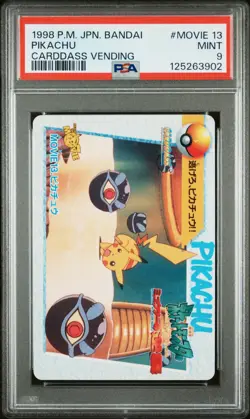 PSA 9 2025 CERT POP 13 PIKACHU 1998 POKEMON JPN BANDAI CARDDASS VENDING MOVIE 13 - Image 1