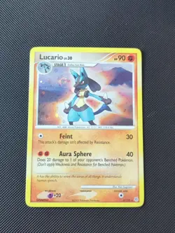 Pokemon TCG 2007 Lucario Holo Rare Diamond and Pearl 6/130 NM (With Swirl) - Image 1