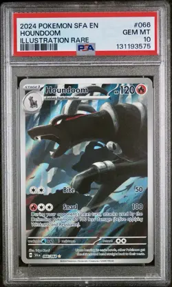 POKEMON PSA 10 HOUNDOOM ILLUSTRATION RARE 066/064 SHROUDED FLABLE ENGLISH 2024! - Image 1