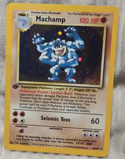 Pokemon TCG Machamp Holo 1st Edition Base Set #8/102 - Image 1