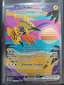 Tapu Koko ex 247/182 SV04 Paradox Rift Holo Special Illustration Rare LP Pokemon - Image 4