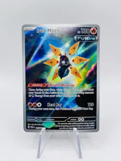 Pokemon TCG Iron Moth Paradox Rift 187/182 Holo Illustration Rare - Image 1