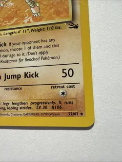 Fossil Pokemon TCG Hitmonlee 7/62 Non Holo WOTC NM/LP - Image 4
