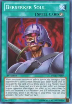 Yugioh-Berserker's Soul-Secret Rare-1st Edition-DRLG EN007 (LP) - Image 1