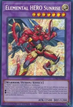 Yugioh-Elemental HERO Sunrise-Secret Rare-Limited Edition-LDS3 EN104 (NM) - Image 1