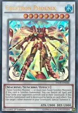 Yugioh-Crystron Phoenix-Ultra Rare-1st Edition-INOV EN046 (DAMAGED) - Image 1