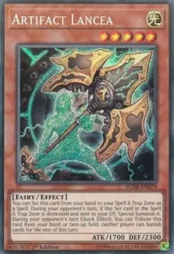 Yugioh-Artifact Lancea-Secret Rare-1st Edition-BLHR EN079 (NM) - Image 1