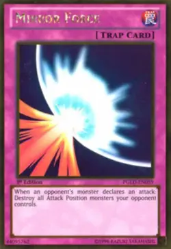 Yugioh-Mirror Force-Gold Secret Rare-1st Edition-PGLD EN059 (LP) - Image 1