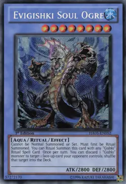 Yugioh Evigishki Soul Ogre HA05-EN052 Secret Rare 1st Edition NM - Image 1