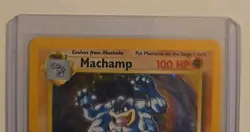 1999 Pokemon TCG Base Set Holo 1st Edition Holo Rare Card Machamp 8/102 - Image 4