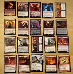 Magic The Gathering Lot Of 20 Red Cards Including Rares and Mythics NM - Image 1