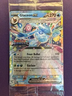 Glaceon ex - 026/131 (Prismatic Evolutions Stamp) - SEALED Promo Pokemon Card - Image 1