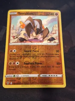Terrakion 092/185 - Vivid Voltage - Reverse Pokemon Holo Foil Rare - Image 1