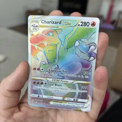 Pokemon TCG Charizard VSTAR Rainbow Secret Rare Card Brilliant Stars 174/172 - Image 1