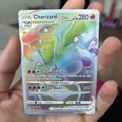 Pokemon TCG Charizard VSTAR Rainbow Secret Rare Card Brilliant Stars 174/172 - Image 3