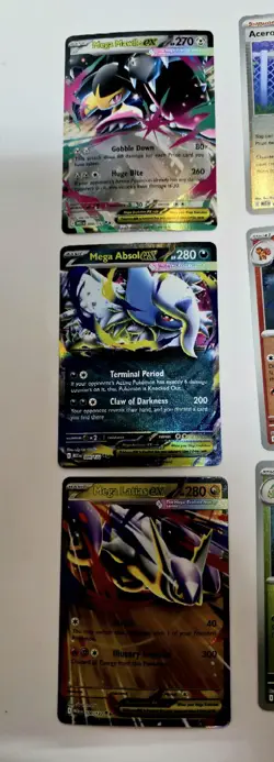27 Pokemon Mega Evolution Foil cards with 3 Mega Basic Cards Latias Mawile Absol - Image 2